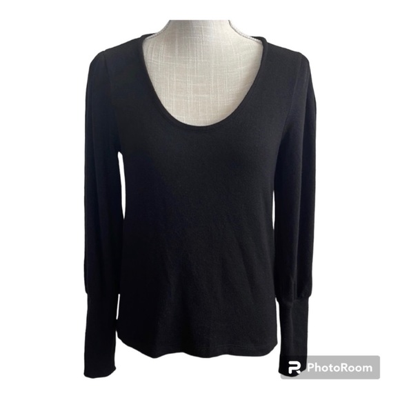 Madewell Women's Black V-Neck Long Sleeve T-Shirt Size S - Picture 1 of 7